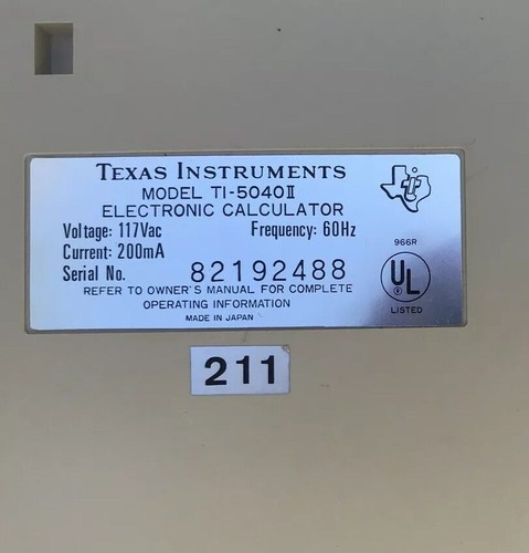 Vtg Texas Instruments TI-5040 II Printing Adding Machine Calculator w Box Manual - Picture 6 of 8