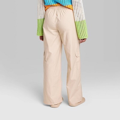Women's Low-Rise Wide Leg Cargo Pants - Wild Fable Beige XL