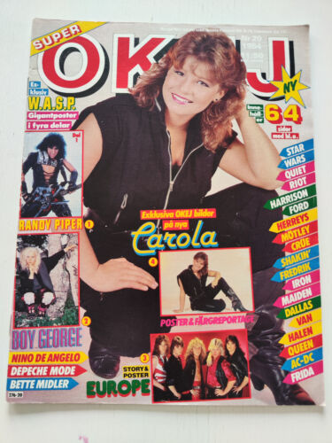 IRON MAIDEN, KISS, VAN HALEN, DEPECHE MODE, ABBA, W.A.S.P. in OKEJ magazine 1984