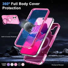 360 Full Protective MagSafe Metal Shockproof Case For iPhone 16 Pro Max 15 14 13