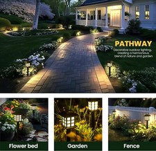 4-8PCS Solar LED Stake Lights Outdoor Garden Oriental Lamps Pathway Lanterns UK!
