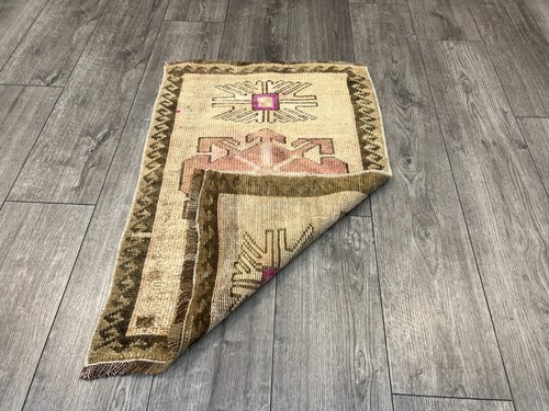 Kleiner türkischer Teppich, Badezimmerteppich, kleiner Vintage-Teppich, kleiner Teppich 1,9 x 2,8 Fuß - Bild 10 von 13