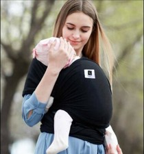 Very Stretchy, Soft, Breathable Baby Wrap Carrier 100 Cotton in Black Color