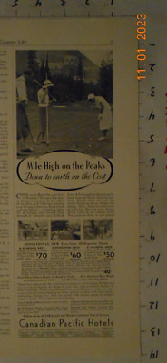 1933 Canadian Pacific Hotels Banff Alberta Canada AD Golf The Greenbrier WV ad