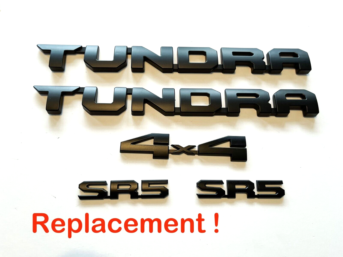 5PCS Matte Black Door Tundra SR5 Rear 4x4 EMBLEM Badge Toyota 