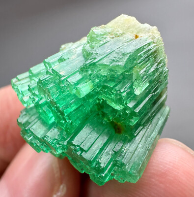 48 Ct. Full Terminated! Vibrant Green Panjsher Emerald Crystals Bunch @Afg