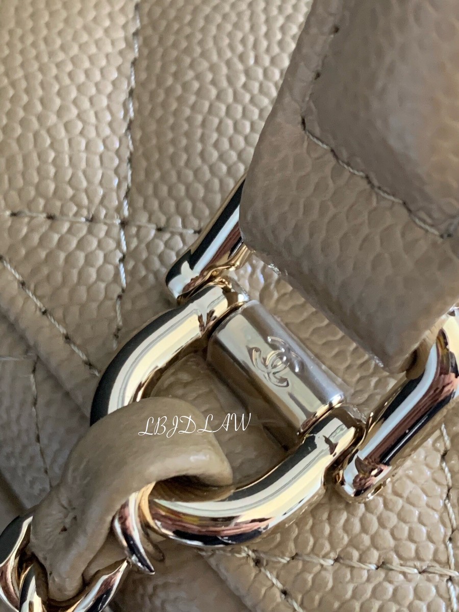 CHANEL Medium Box Bag Vanity Train Case 21A Dark Beige