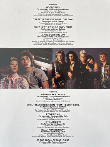 LOST BOYS - SOUNDTRACK MCA10286 Rare 1st EU Press 1987 LP EX - Picture 2 of 7