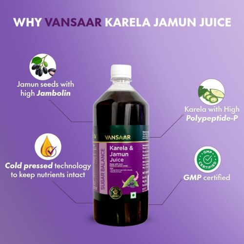 Baidyanath Karela Jamun Saft Hilft, einen gesunden Zuckerspiegel zu erhalten 1 L - Bild 4 von 6
