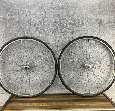 Jeu de moyeux vintage Phil bois 36 trous 36h 120 mm années 70