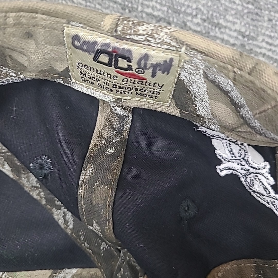 Vintage Hank Williams Jr Hat Cap Black Camo Country Music Adjustable Strap