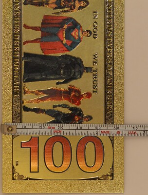 $100 Batman DC Comics Novelty 24K Gold Foil Plated Note Bill GFN61