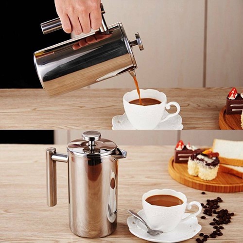 350/1000ml French Press Stainless Steel Coffee Tea Filter Maker Plunger Pitcher - Picture 8 of 19