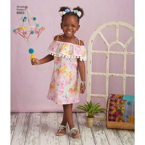 Simplicity Sewing Pattern 8663 Childs Girls Dress Shoulder Straps Size 7-14 UC - Picture 5 of 6