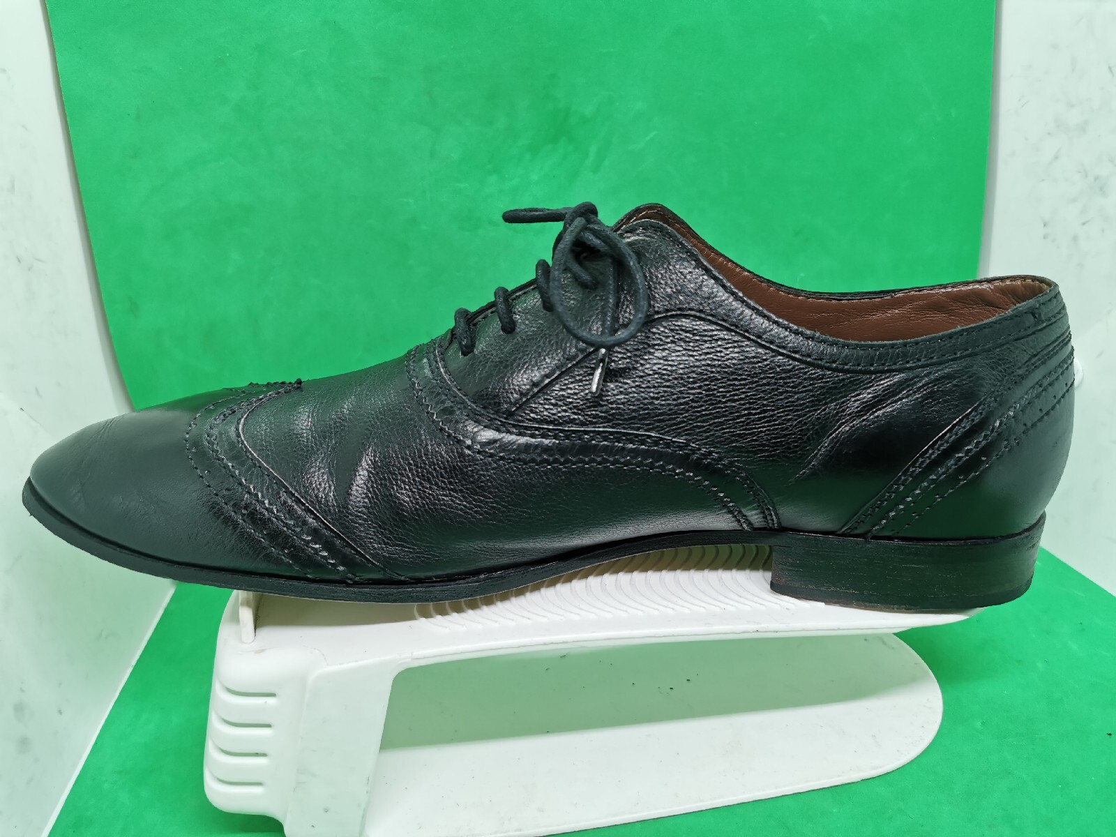 SAOLA Scarpe eleganti da uomo nere Hugo Boss taglia 11 45 in pelle wingtip derby stringate