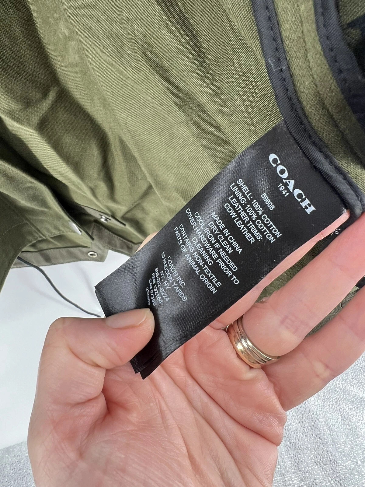 Cappotto Coach Felce Parka Militare Taglia 00 Donna Rosa Fodera Cappuccio Girovita