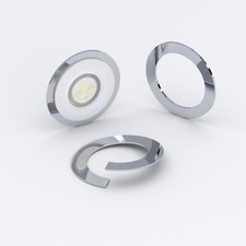 White & Silver Downlight Spotlight Surround Bezel Converter - Split Cut