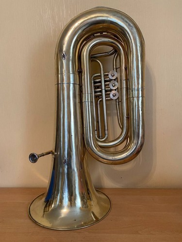 Tuba "Bb" Brass Pipe Wind Instrument Brass USSR Horn Mouthpiece Vintage Rare - Picture 4 of 7