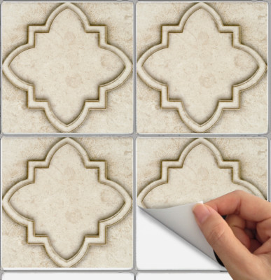 Tile Stickers for Kitchen Backsplash Floor Bath Removable Waterp: Moroccan NS004