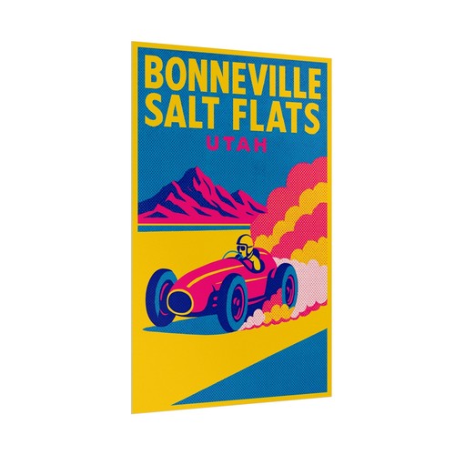 Bonneville Salt Flats Rolled Posters Souvenir Travel Utah Racing - Picture 4 of 17