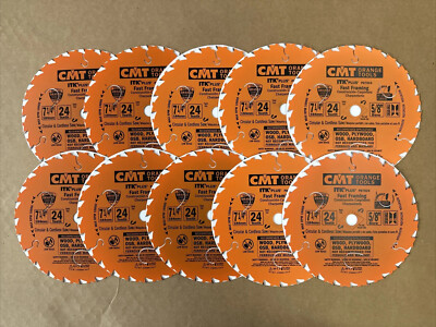 10-Pack CMT P07024-X10 ITK Plus Fast Framing Saw Blades 7-1/4'' x 24 Teeth