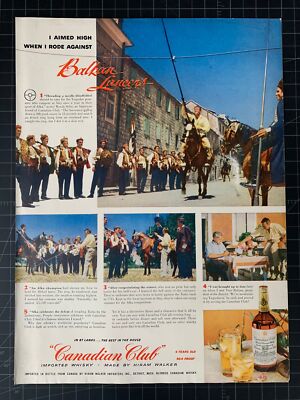 Vintage 1956 Hiram Walker s Canadian Club Whiskey Print Ad