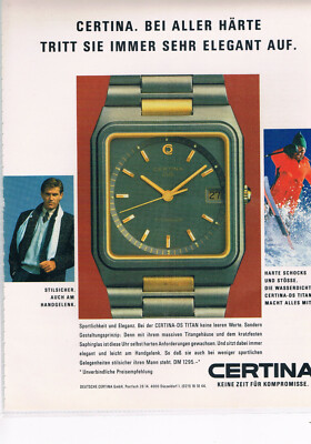 Certina Werbeanzeige Werbung Certina ''Bei aller Härte'' NG