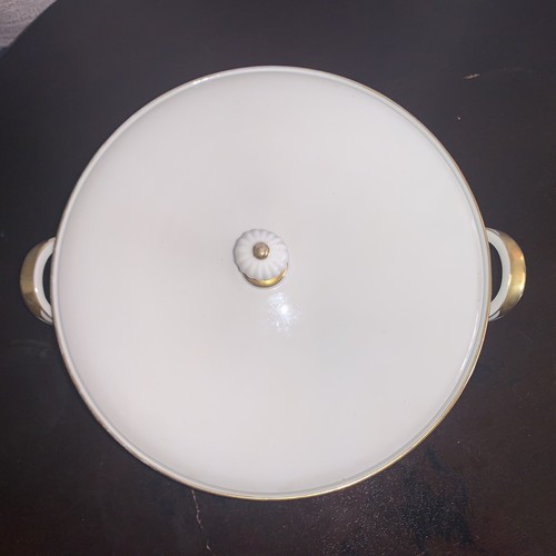 Cuenco para servir puré vintage Eschenbach W309 con tapa, beige con borde dorado - Baviera - Imagen 3 de 10