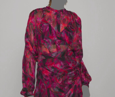 $495 Iro Women's Purple Paulhi Button Down Blouse Size FR38/US6