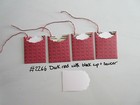 Set of 4 #2266 Dark Red with Black Cup & Saucer Unique Handmade Gift Tags