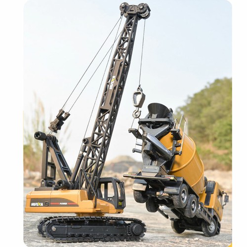 Grúa sobre orugas modelo de vehículo de construcción 1:50 juguetes diecast para niños niños regalos - Imagen 9 de 10