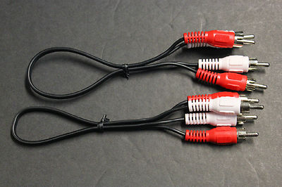  2 PCS 3 ft 4'' Composite AV 2-RCA AUDIO CABLE MALE RED WHITE 