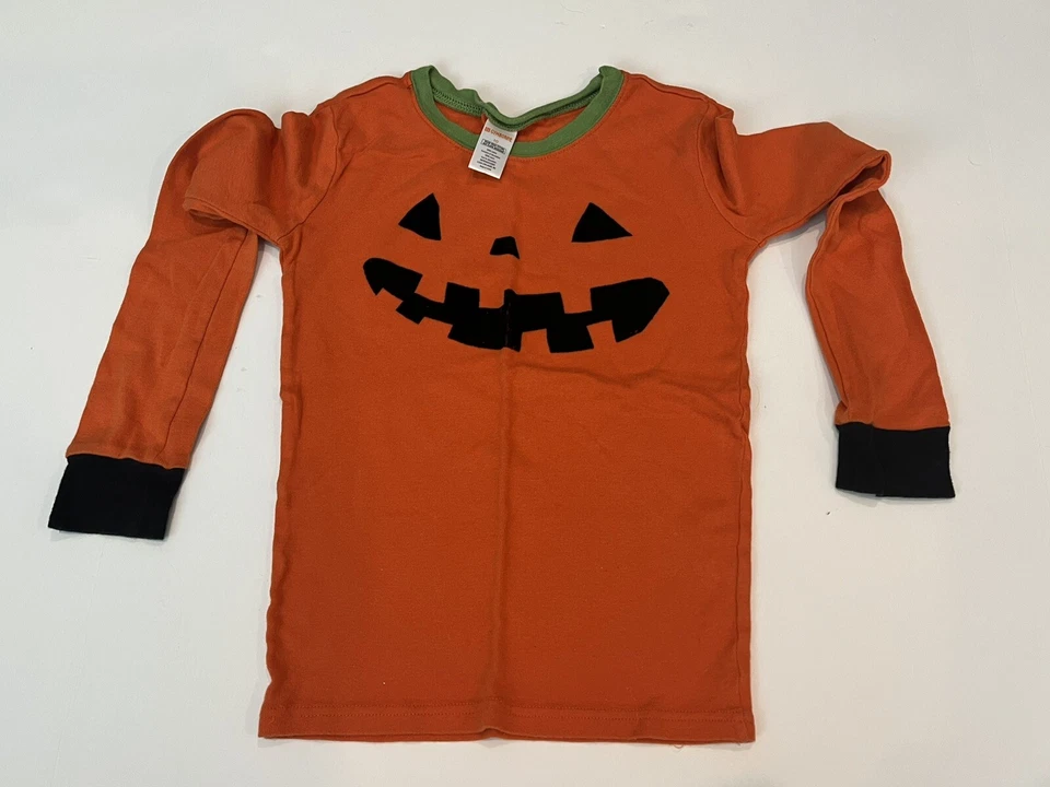 Pijama de calabaza naranja Gymboree para niñas con pantalones a rayas blancas y negras - talla 10 Foto 2 de 2