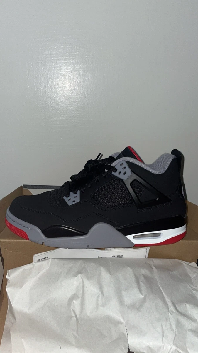 Size 7 Air Jordan 4 Retro Bred Black Fire Red Cement 2019