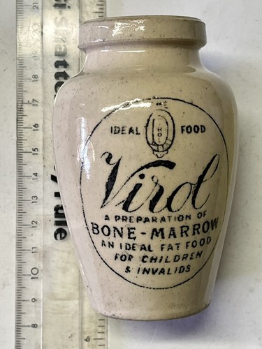1910 Virol Vintage Antique Transferred Pot or Crock - Medium Size (H585)