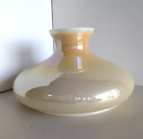 Rare Antique Iridescent Art Glass Tam-O-Shanter Cased Lamp Shade 11.5 in