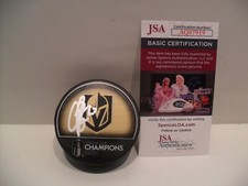 Chandler Stepheson Signed Vegas Golden Knights 2023 Stanley Cup Puck JSA COA
