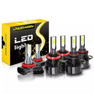 6x Combo H11 9005 LED Headlight + Fog Bulbs Kit 6000K For Toyota Camry 2007-2014