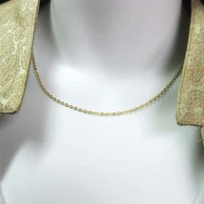 Gold plated Sterling Silver Necklace-2.3mm Strong Flat Cable Chain - 7-36 Inches