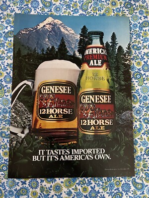 Vintage 1985 Genesee 12 Horse Ale Print Ad