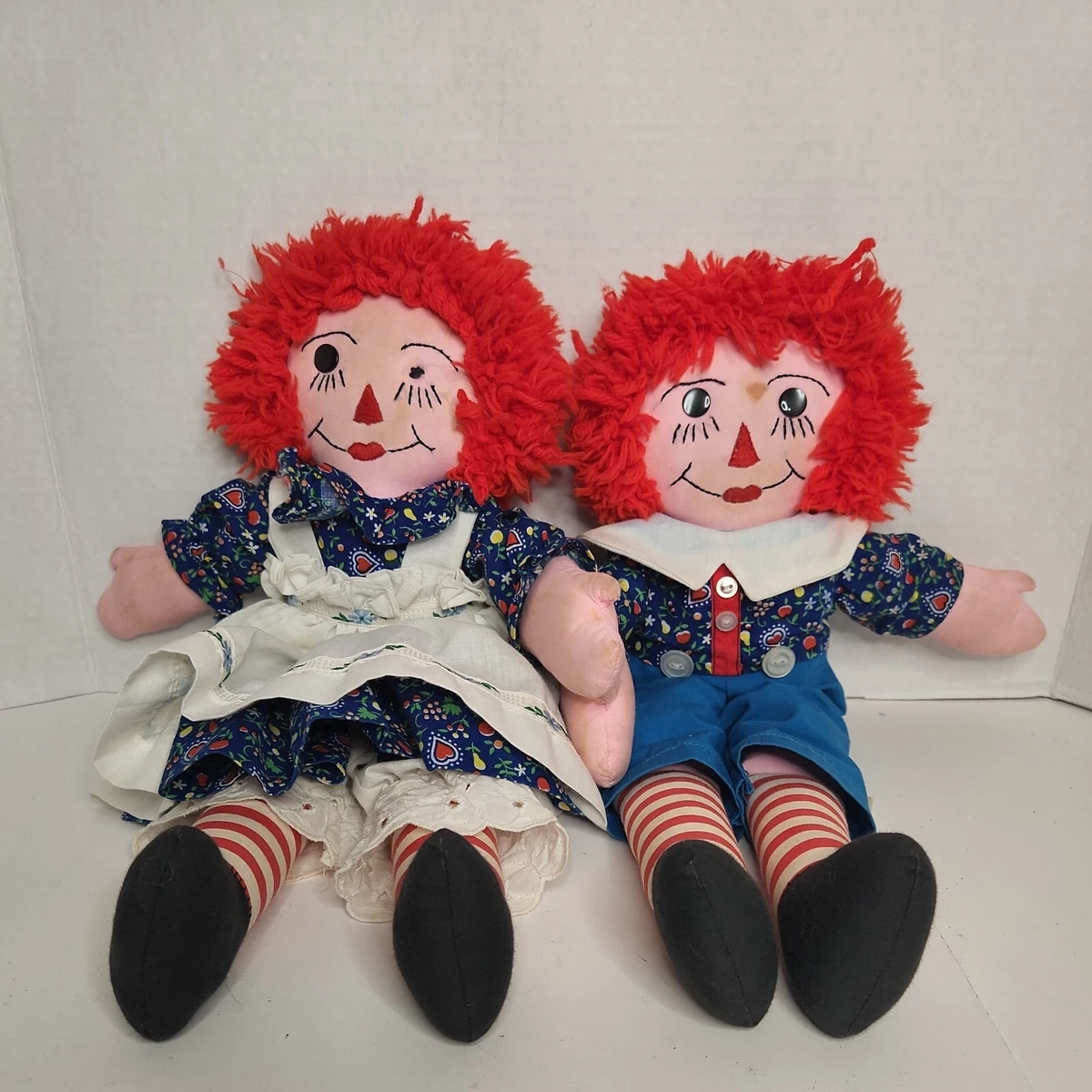 Lot of 2 Vintage Raggedy Ann and Andy Dolls 15