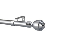 Extendable Curtain Pole Rod Complete Chrome 28mm Diameter Large Finials