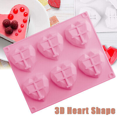 6 Cavity Silicone 3D Heart Shape Cake Mold Fondant Chocolate Baking Mould Tool 6 Cavity Silicone 3D Heart Shape Cake Mold Fondant Chocolate Baking Mould Tool