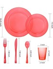 COLOSUS 36guest Red Plastic Party Plates and silverware Disposable Christmas  — photo 2