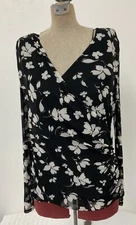 Fortune + Ivy Blouse Women XL Floral V-Neck Button Top Extra Large