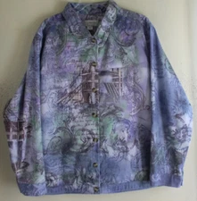 CJ Banks sz 2X LONDON Tower Bridge Anglophile Big Ben Lightweight Travel Jacket