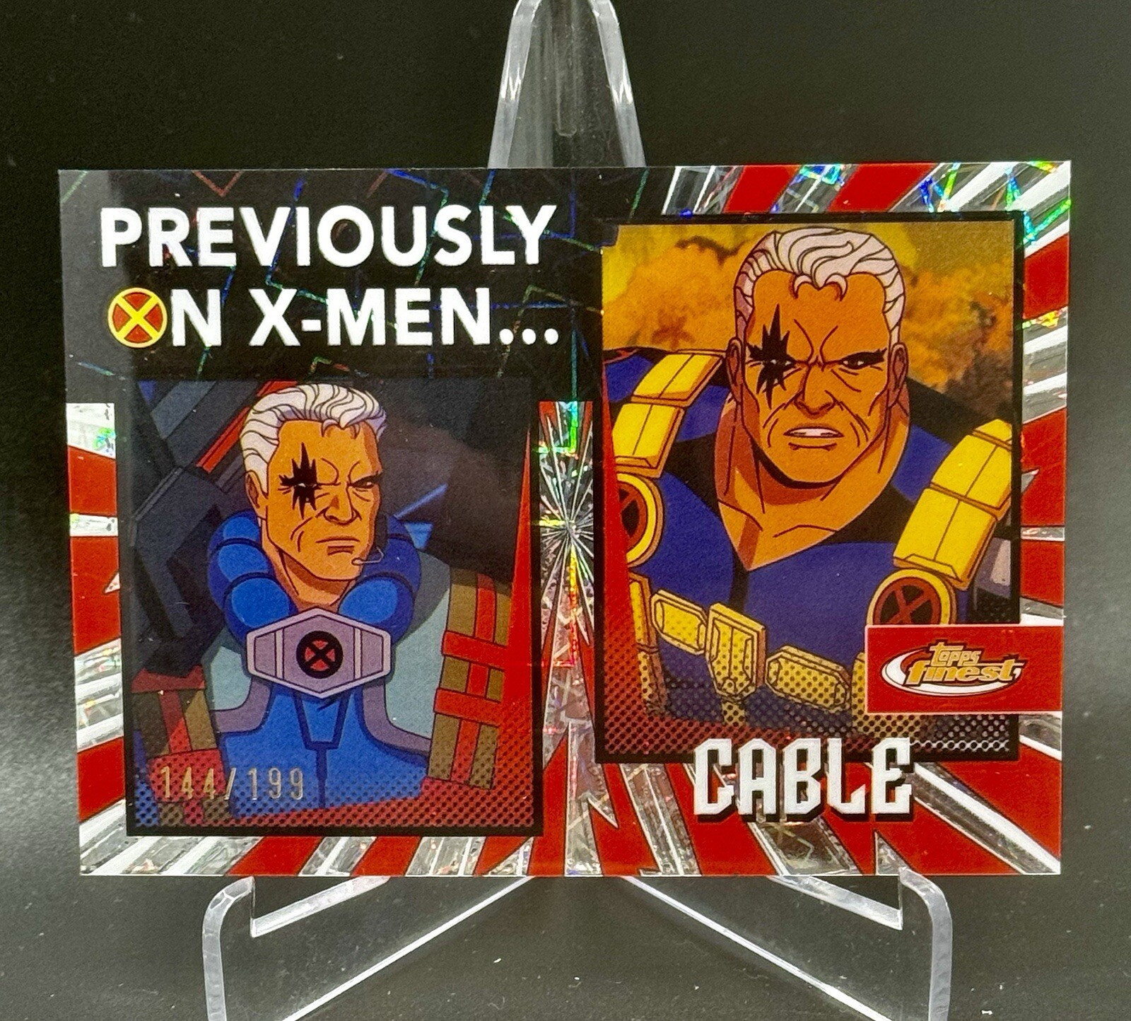 2025 Topps Finest X-Men 97 Cable Laser Refractor /199 Previously On X-Men