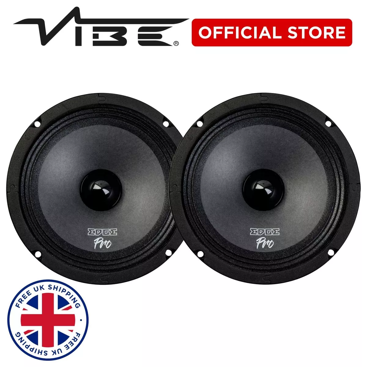 EDGE Pro Midrange Car Speakers 6.5 inch 600 Watt Max VIBE Car Audio- Pair  loud