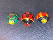Bug Friction Tin Toys Made in Japan Ladybug Lot Of 3