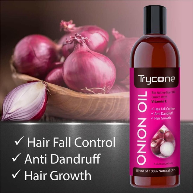 Trycone Onion Hair Oil with Vitamin E100 Natural Oils and Herbs 200 Ml